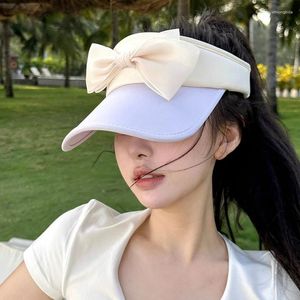 Berets ins ins الكورية للأزياء القوس الحرير الفارغ الفارغ للنساء الحماية من أشعة الشمس الصيفية UV حلوة متعددة الاستخدامات