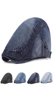 Casual Denim Flat Cap Adjustable Cotton Hat Jeff Cap Washed Classic Cowboy Woman and Man Vintage Fashion6650729