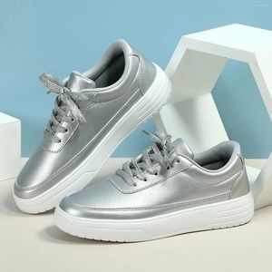 Casual Shoes Couples Leather Board Women Fashion Tjock Soled Lace Up Sneakers Kvinnliga utomhus Bekväma plattformar