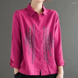 Women's Blouses 2024 Spring And Autumn Season Cardigan Long Sleeved Top Cotton Temperament T-shirt Wholesale Price For Women