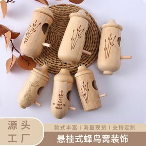 New Bird's Nest Mini Decoration Hummingbird House Outdoor Garden Courtyard Wooden Hanging Crafts