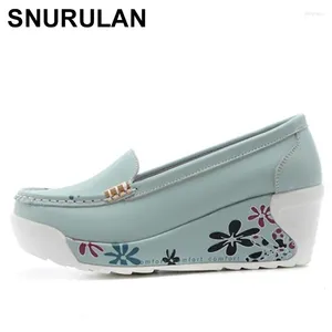 Scarpe casual snurulan femminile vera piattaforma in pelle cuneta bianca swing swing madre size 35-40