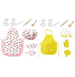 11 pezzi di ruolo gioca bambini cucina cucina cottura di ragazze giocattoli da pentola giocate set new bambini cucina cucine set da cappello Apron8444733