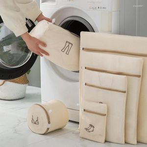 洗濯機用のランドリーバッグバッグセット刺繍細かいメッシュアンダーウェアオーガナイザーバスケット服の洗浄防止防止防止