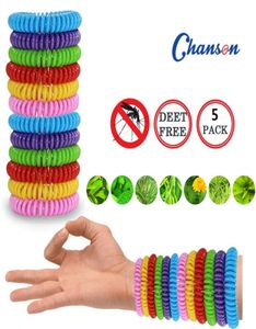 5pcs Natural Security Телефонная катушка Eva Mosquito Repellent Bracelet Oenm Водонепроницаемый спиральный запястье.