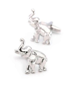 Elephant Cuff Links For Men Animal Design Quality Brass Material Silver Color Cufflinks Wholeretail G112626777934243