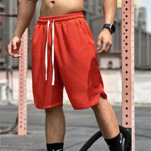 Calça short masculina calça casual verão moda ao ar livre cor sólida cor de cinco quartos rápida seca frouxa fitness