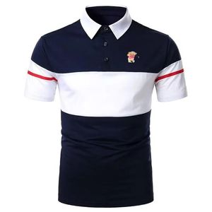 2024 Golf Summer Patchwork Printed Mens Polo Shirt Fashion Casual Business Polo Hals komfortable Kurzärmel T-Shirt 240510