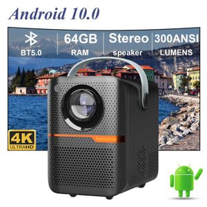 Projetores Hongtop P11 Projector Smart 1080p Android 10.0 Mini portátil WiFi Home Theater 720p Adequado para Samsung Apple Outdoor 4K Projector de filme J240509