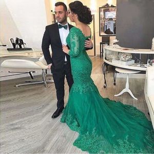 Nowe sukienki na bal matarnie długie suknie wieczorowe Vestido de festa koronkowa turkusowa sukienka imprezowa z długim rękawem