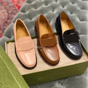 2024 Top quality Polished leather Loafers Round toe cap flats heels Women's luxury designer Leather sole slip-on Casual Dress ins shoes factory footwear Size 35-42