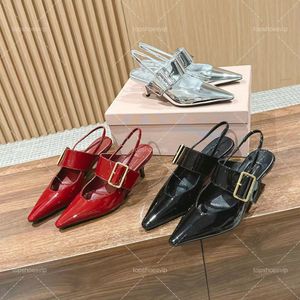 heels designer sandals Slingbacks high heel boat shoes kitten heel sandals four seasons sandals buckle high heels EU35-40