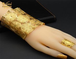 Aniid Dubai 24k Gold Big Bracelets for Women Maroccan Cuff Bracciale Charms Gioielli Regali di festa di nozze nigeriani Gift indiano 22071995483