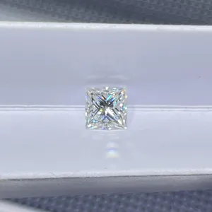 LOTUSMAPLE 0.08CT - 6CT princess cut square shape real D color FL high quality loose moissanite diamond test positive stone each one ≥0.5CT including a GRA certificate