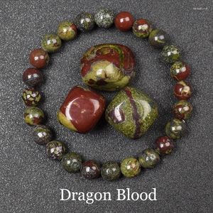 Strand Natural Dragon Blood Stone Armband gjorda av riktiga stenar pärlor armband ädelstenar smycken kvinnor män äkta blodsten jasper