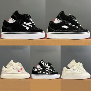 Sneakers per bambini in tela di scarpe da bimbo di scarpe da bambino per bambini allenatore di ragazzi per bambini Scheda di tela per la scacchiera rossa bianca bianca nera sneaker dimensioni sneaker 26-35 EUR