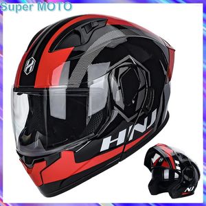Motorradhelme Hnj Helm Flip Full Face Capacete Motocross Cascos Dot Zertifizierung Motobike Casque Racing Street Knight