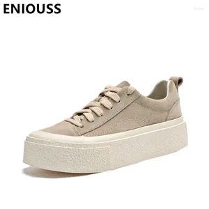 Sapatos casuais eniouss grossa de fundo nubuck feminino feminino de primavera de primavera de outono de tornozelo tênis feminino