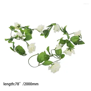 Dekorativa blommor 2.4METERS Fake Rose Vine Garland Artificial Plants Home El Office Wedding Party Garden Craft Wall Art Decor