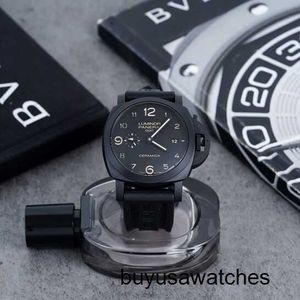 Функциональные запястья Watch Panerai Luminor Series PAM00441 FAT SEA BLACK PLATE Керамическая керамическая двойная часовая пояс Динамическое хранение автоматическое механическое мужское часы