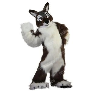 Halloween Long Plush Husky Dog Maskottchen Kostüm Cartoon Charakter Outfit Anzug Weihnachtsfest -Party Festival Kleid Werbewerbung Werbekleidung