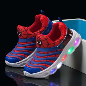 Caterpillar Boys' Luminous Children's Flashing Shoes, Spring and Autumn New Mesh Breathable Girls' Sports Shoes
