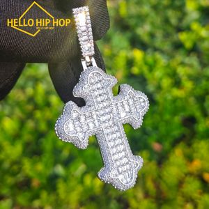 European and American hip-hop designers fashion classic cool T-shaped zircon cross pendant necklace free shipping wholesale