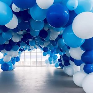 Decoração de festa 65pcs Conjunto de 32,8 pés de alumínio azul para serpentinas de aniversário decorações penduradas em redemoinhos pendurados