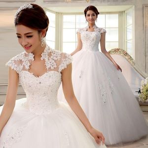 2016 double-shoulder slim slit neckline bag lace strap married bride Wedding Dresses 271M