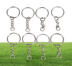 FashionColor 25mm Keyring Keychain Split Ring With Short Chain Key Rings Women Men Diy Key Chains Accessories 200pcs8897181