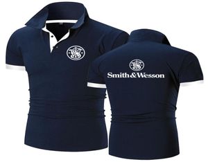 Summer Sprzedawanie Smith Wesson Print Made Made Men Thirt Thirt Casual Fashion Man Polo Shirt Tshirt Tops 2206206378616