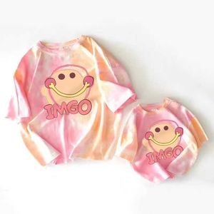 T-shirts Family matching clothing childrens T-shirts tie up T-shirts boys children girls shirts mother and daughter matching clothingL2405