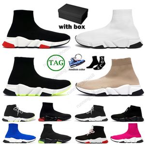 Designer-Sockenschuhe Männer Frauen Graffiti weiß schwarz rote Beige Pink Clear Clear Soole Schnürsocken Speed ​​Runner Flat Plattform Casual Sneakers Trainer Teller-Firmen-Chaussure