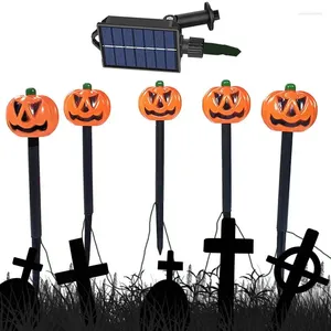 Outdoor Pumpkin Stake Lights Halloween Solar Oświetlenie Solar Pumpkins Pathway Skull Lamp Waterproof na patio na trawniku