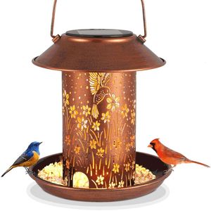 Bird Feeders na zewnątrz Kummingbird Latterns Outdood Waterproof Wiszący Dekor Garden Dekor Prezenty Kobiety Mom Babcia Metal Dekoracja słoneczna na zewnątrz na podwórko, patio, trawnik,