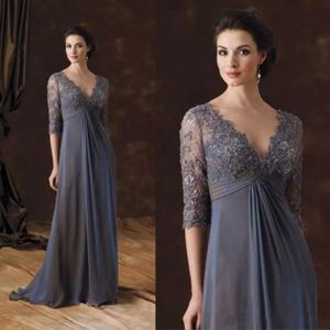 Eleganckie sukienki matki Mother Of The Bride Wear Empire Empire talia A-line pana młodego zużycie szyfonu na podłogę plus size wieczorowe 293V