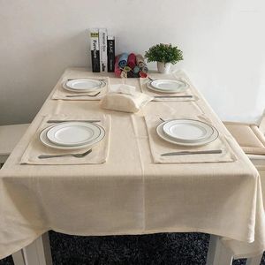 Table Cloth A181cotton And Linen High-end Solid Color Tablecloth Fabric Coffee Rectangular Dining Simple