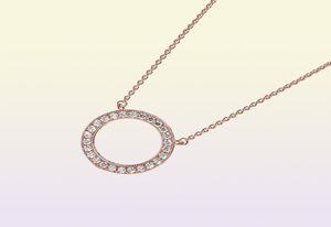 Perline cuori di collana a ciondolo cristallino AUTENTICO 925 Fit d'argento Gioielli in stile europeo Andy Jewel 580514Cz Oro rosa placcato per donne6206047