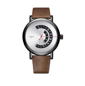 Yazolel unik urtavla personlighet skivspelare design herrar titta smart sport clear world time watches läder rem ungdom armbandsur5797103