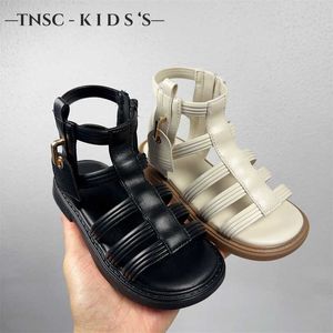 Sandals Childrens Shoes 2024 Summer New Girls Korean Edition Princess Fashionable Middle aged Roman H240510