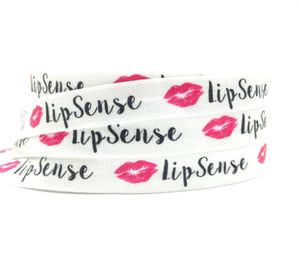 5 8 Lip Sense Print Fold Over Elastic Whole Lips Printed FOE Elastic Tape Ribbon Webbing for Girls Pony Tail Holder Hair Tie Brace2934901