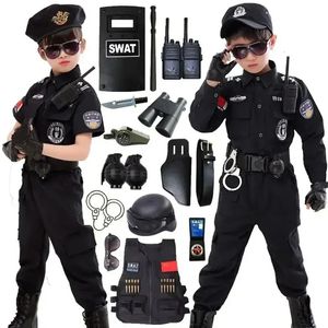 Çocuklar Tekdüzen Kostümler Cosplay Kids Top Pantolon Şapka Elbise Erkek Kızlar Giyim Cadılar Bayramı Noel Hediyesi 240510