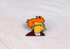 Мультфильм личность броши Futurama Philip J Fry Anime Badge Metal Lyfel Эмалевые контакты джинсовые куртки аксессуары подарки подарки ювелирные изделия4778266