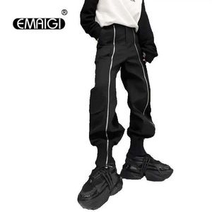 Męskie spodnie męskie ubrania uliczne zamykające się na zwykłe czarne hip-hopowe punki do męskich i damskich odzieży robocze retro na zewnątrz spusty 2405