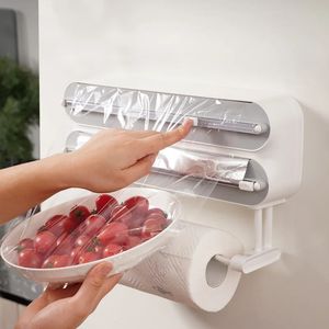 Big Plastic Wrappy Cutter Film Film Box Box Tinfoil Dispenser Accessori da cucina Accessori per aspirazione montata a parete