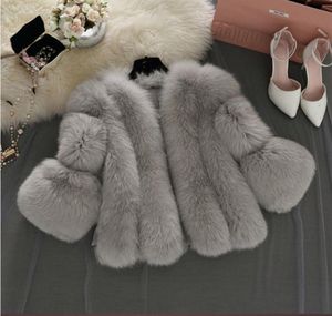 Women039s Fur Faux Russian Winter Women Coats and Jackets Oneck de manga comprida jaqueta peluda e grossa e fofa casaco curto8315066