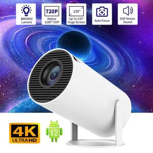 Проекторы 2024 HY300 Projector 4K Home Theatre 1280p * 720p Android 12 Allwinner H713 Dual WiFi6 BT5.0 200Ansi Outdoor Postactor J240509