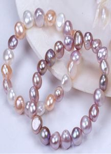 Женские модные ювелирные украшения Strand Natural Freshwater Pearl Baroque Style Elastic Bracelet Bracelet для ежедневного ношения и шоппинга7267635
