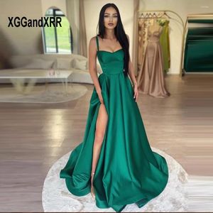 Abiti per feste Design semplice abito da ballo lungo verde 2024 Sweetheart Spaghetti High slit slit da sera abito di laurea abbigliamento formale