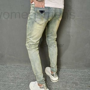 Designer de jeans masculino Designer para homens New Slim Fit Elastic Small Legal perna reta Cantas de moda de moda Trfashion Pant mpqr